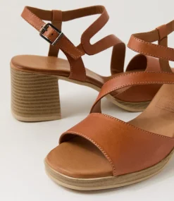 Women DIANA FERRARI Heels|Sandals-Teesha Tan Leather Sandals