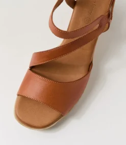 Women DIANA FERRARI Heels|Sandals-Teesha Tan Leather Sandals