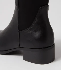 Women I LOVE BILLY Boots-Tejai Black Stretch Knee High Boots