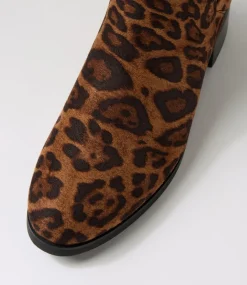 Women I LOVE BILLY Boots-Tejai Leopard Fabric Knee High Boots