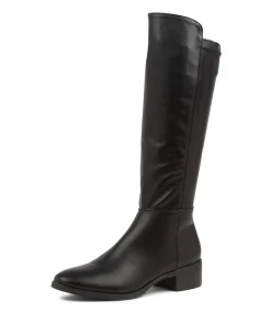 Women I LOVE BILLY Boots-TELLI2 BLK SMOOTH-STRETCH