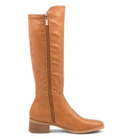 Women I LOVE BILLY Boots-Telli2 Tan Stretch Boots