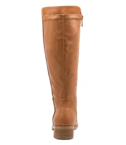 Women I LOVE BILLY Boots-Telli2 Tan Stretch Boots