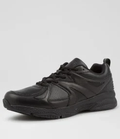 COLORADO Sport School Shoes|Senior School Shoes-TEMPO SNR D BLACK LEATHER
