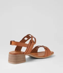 Women DIANA FERRARI Heels|Sandals-Teneele Tan Leather Sandals