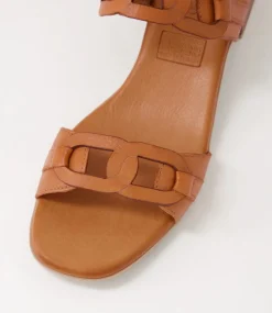 Women DIANA FERRARI Heels|Sandals-Teneele Tan Leather Sandals