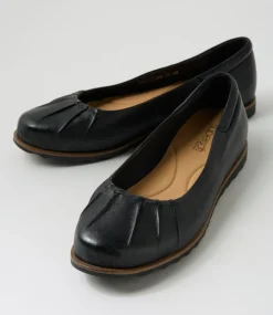 Women SUPERSOFT Comfort|Flats-Tennessee Black Leather Ballet Flats