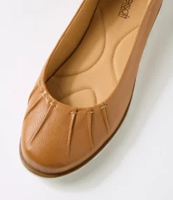 Women SUPERSOFT Comfort|Flats-Tennessee Dark Tan Leather Ballet Flats