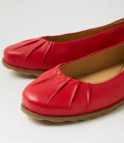 Women SUPERSOFT Comfort|Flats-Tennessee Fire Red Leather Ballet Flats
