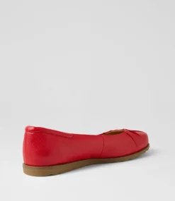 Women SUPERSOFT Comfort|Flats-Tennessee Fire Red Leather Ballet Flats