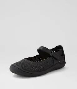 Women SUPERSOFT Comfort|Flats-Tennisen Black Leather Flat Shoes