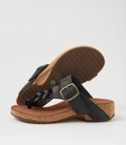 Women COLORADO Comfort|Heels-Teresa Black Nubuck Sandals