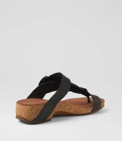 Women COLORADO Comfort|Heels-Teresa Black Nubuck Sandals