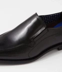 COLORADO Dress Shoes-Theo Black Leather Flat Shoes