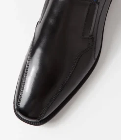 COLORADO Dress Shoes-Theo Black Leather Flat Shoes