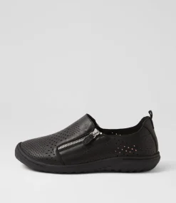 Women SUPERSOFT Comfort|Flats-Theory Black Leather Flat Shoes
