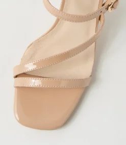 Women DIANA FERRARI Heels|Sandals-Theparty Dark Nude Patent Leather Sandals