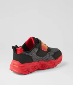 SKECHERS Sport School Shoes-Thermo Toddler Black Red Fabric Sneakers