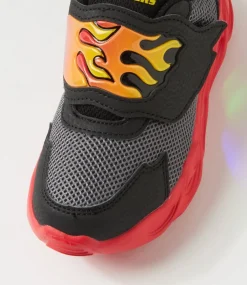 SKECHERS Sport School Shoes-Thermo Toddler Black Red Fabric Sneakers