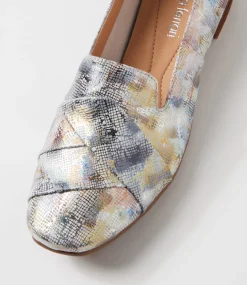 Women DIANA FERRARI Dress|Loafers-Tilony Blue Mix Print Leather Loafers
