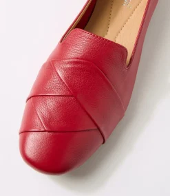 Women DIANA FERRARI Dress|Loafers-Tilony Dark Red Leather Loafers
