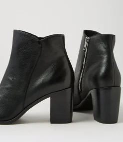 Women TOP END Boots-Tingly Black Leather Ankle Boots
