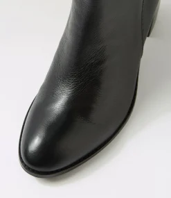 Women TOP END Boots-Tingly Black Leather Ankle Boots