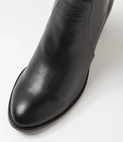 Women TOP END Boots-Tirry Black Stretch Knee High Boots