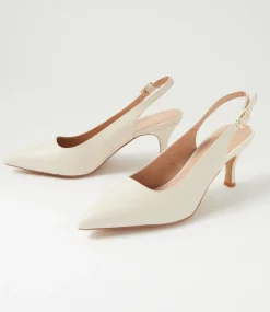 Women DIANA FERRARI Heels-Tiyena Cream Leather Heels
