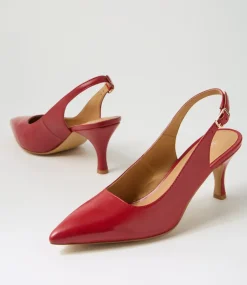 Women DIANA FERRARI Heels-Tiyena Deep Red Leather Heels
