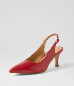 Women DIANA FERRARI Heels-Tiyena Deep Red Leather Heels
