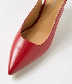 Women DIANA FERRARI Heels-Tiyena Deep Red Leather Heels