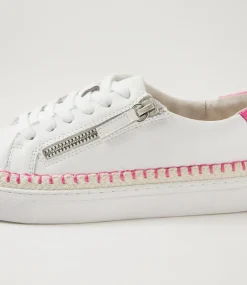 Women DIANA FERRARI Sneakers-Toldu White Fuchsia Leather Patent Sneakers