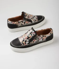 Women I LOVE BILLY Sneakers-Tonki Black Floral Sneakers