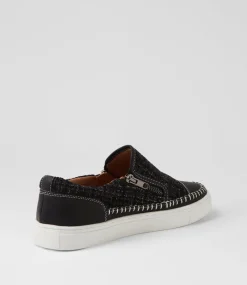 Women I LOVE BILLY Sneakers-Tonki Black Tweed Fabric Sneakers