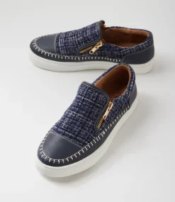 Women I LOVE BILLY Sneakers-Tonki Navy Tweed Fabric Sneakers