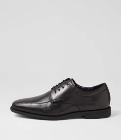 COLORADO Dress Shoes-Tony Black Leather Lace Up Flats