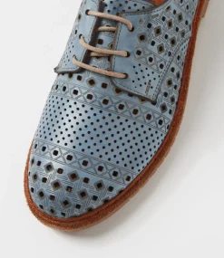 Women COLORADO Comfort|Flats-Toretta Blue Leather Lace Up Flats