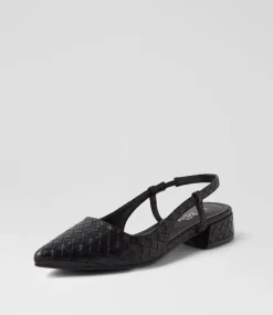 Women I LOVE BILLY Flats-Torranzi Black Emboss Flat Shoes