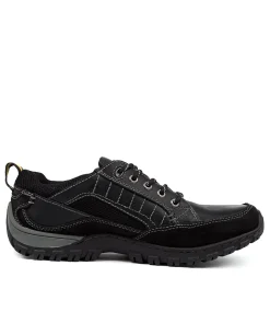 COLORADO Casuals-Tory Black Leather Flat Shoes