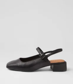 Women SUPERSOFT Flats|Comfort-Tracei Black Leather Heels