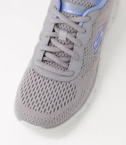Women SKECHERS Sneakers-Track New Staple Grey Blue Fabric Sneakers