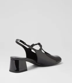 Women I LOVE BILLY Heels-Treatie Black Patent Pu Heels