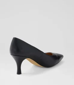 Women DIANA FERRARI Dress|Heels-Trevee Black Leather Heels