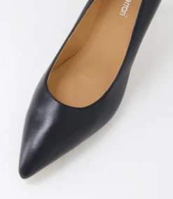 Women DIANA FERRARI Dress|Heels-Trevee Black Leather Heels