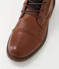 C88 by COLORADO Boots|Casuals-Troy Cognac Lace Up Boots