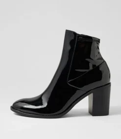 Women TOP END Boots-Tuluv Black Leather Stretch Ankle Boots