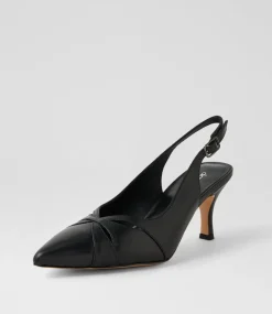 Women DIANA FERRARI Heels-Tunder Black Leather Heels