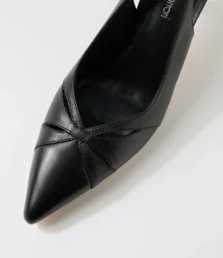 Women DIANA FERRARI Heels-Tunder Black Leather Heels
