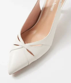 Women DIANA FERRARI Heels-Tunder White Leather Heels
